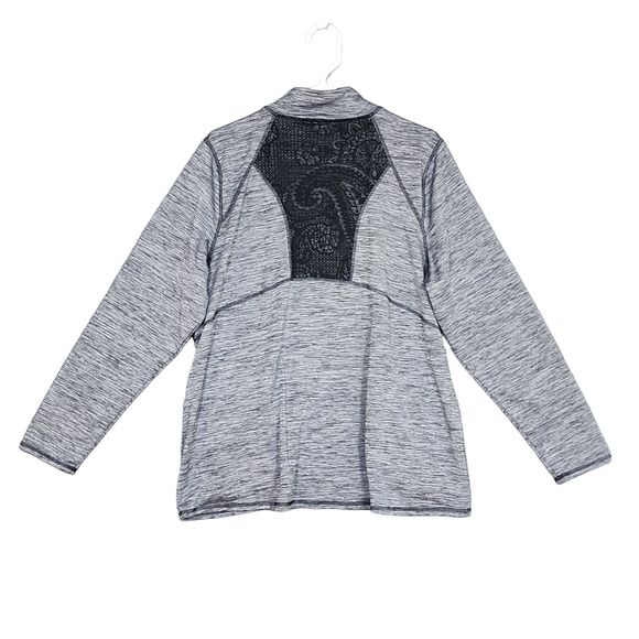 Maurices Zip Up Jacket In‎ Motion Size 1 Heather Gray Black Mesh Lace 16/18 - Picture 2 of 7